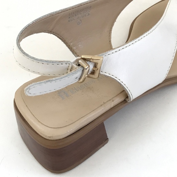 ETIENNE AIGNER Leather Sandals Low Block Heel Slingback Slip On Women’s Size 7.5 - Picture 13 of 16